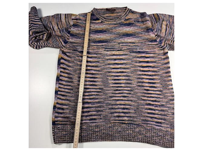 Missoni Strickpullover mit mehrfarbigen Streifen Blau Mehrfarben Beige Golden Lila - Ansicht 6