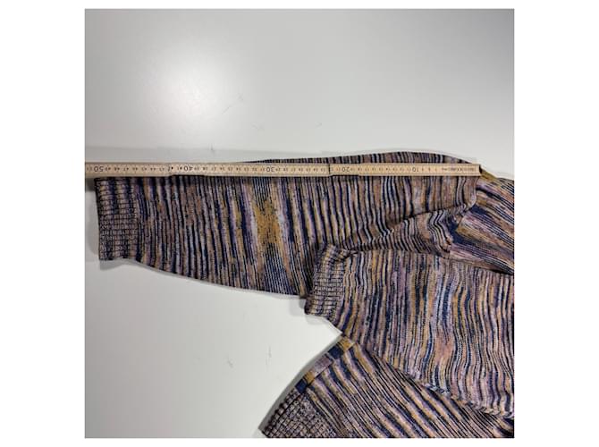 Missoni Strickpullover mit mehrfarbigen Streifen Blau Mehrfarben Beige Golden Lila - Ansicht 7