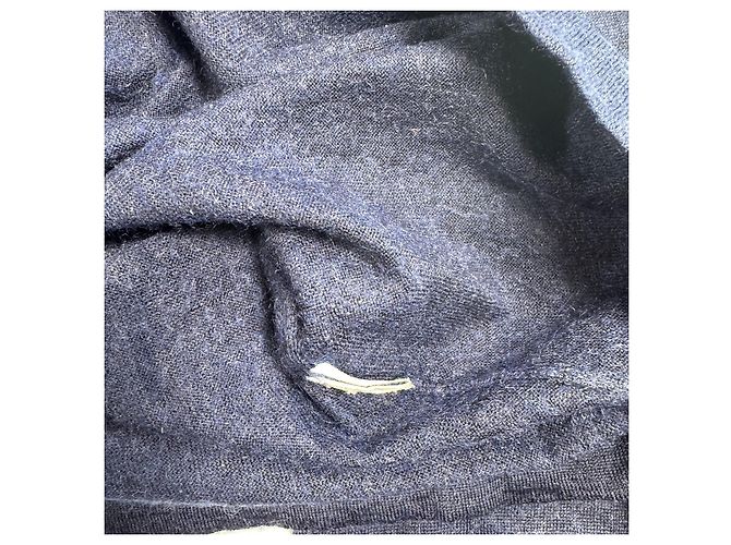 Polo de manga larga en cachemira azul marino para hombre Brunello Cucinelli - vista 3