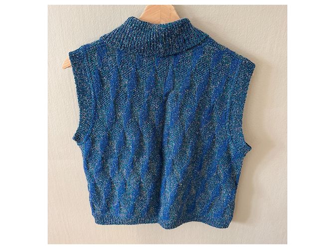 Ärmellose Strickweste in Blau von Missoni Grau Hellblau - Ansicht 2