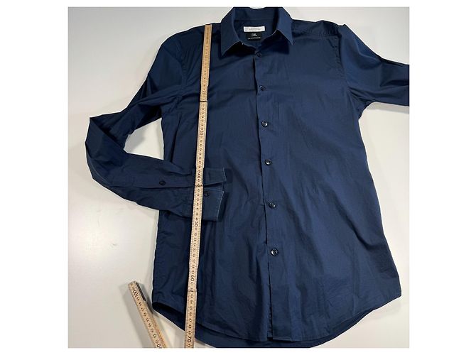 Autre Marque Camicia in cotone blu navy slim fit Versace Collection Blu scuro - vista 7