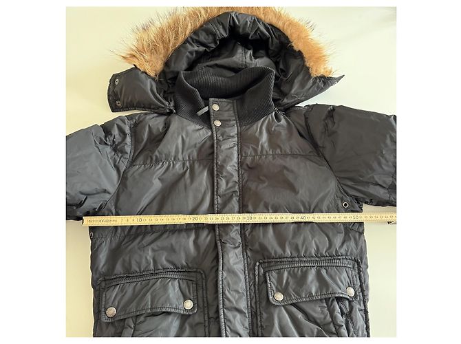 Double Giacca Puffer Prada con Cappuccio in Pelliccia Nero - vista 7
