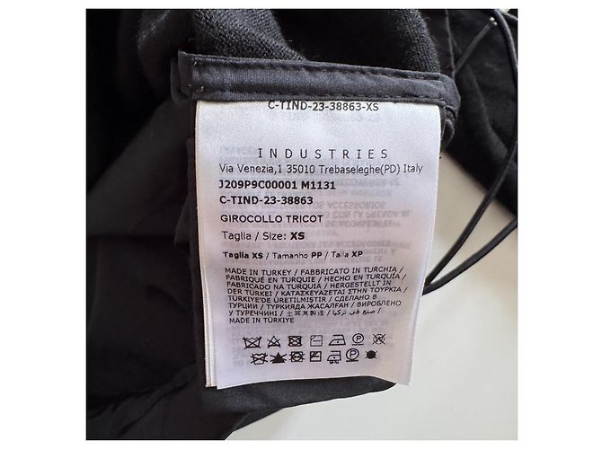 Moncler Oberteil aus schwarzer Wollstrickware und Nylon mit Kordelzug - Ansicht 5