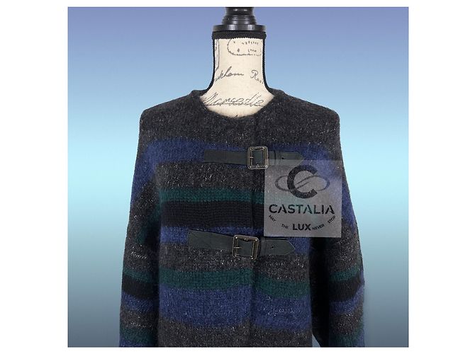 Chanel Abrigo Relaxed de Cachemira Métiers d'Art Azul marino - vista 4
