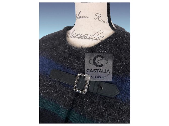 Chanel Abrigo Relaxed de Cachemira Métiers d'Art Azul marino - vista 5