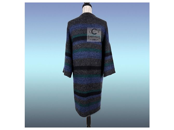 Chanel Abrigo Relaxed de Cachemira Métiers d'Art Azul marino - vista 7