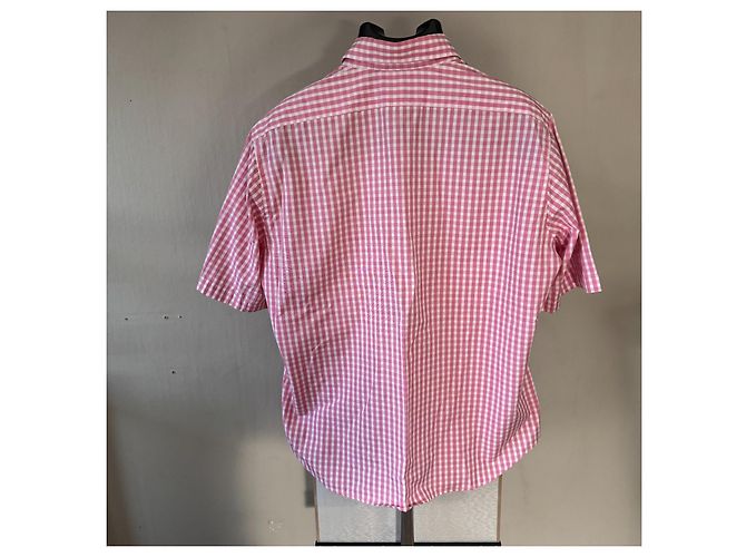 Chemise à manches courtes boutonnée Burberry rose à motif vichy - vue 2