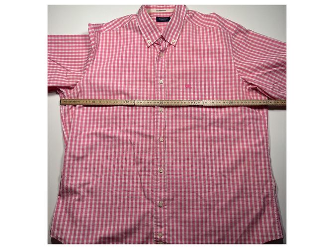 Chemise à manches courtes boutonnée Burberry rose à motif vichy - vue 5
