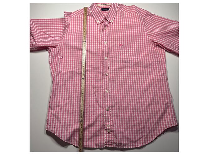 Chemise à manches courtes boutonnée Burberry rose à motif vichy - vue 6