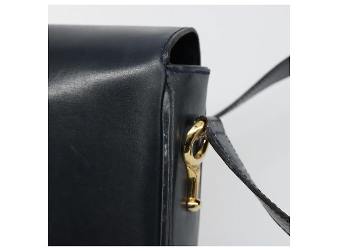Céline CELINE Schultertasche aus Leder Navy Gold Auth 185966A Golden Marineblau - Ansicht 10