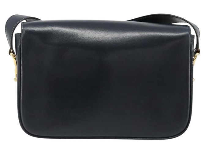 Céline CELINE Schultertasche aus Leder Navy Gold Auth 185966A Golden Marineblau - Ansicht 2