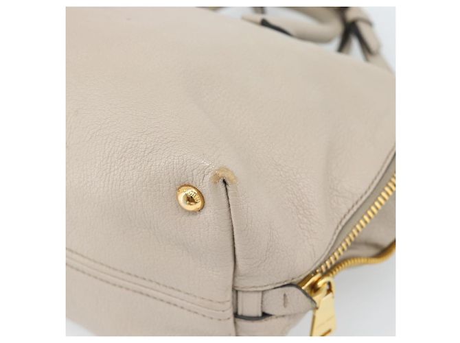 Borsa Miu Miu in pelle 2 way Grigio Oro Auth 187574V Marrone D'oro - vista 18