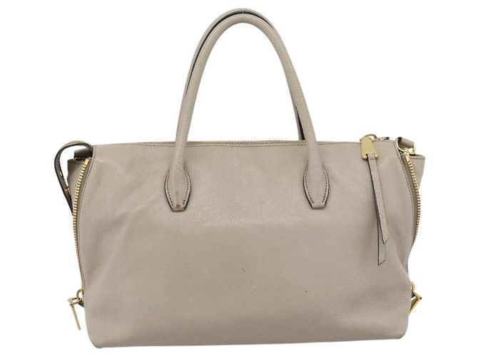 Borsa Miu Miu in pelle 2 way Grigio Oro Auth 187574V Marrone D'oro - vista 2