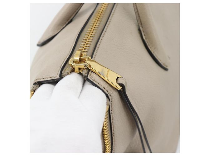 Borsa Miu Miu in pelle 2 way Grigio Oro Auth 187574V Marrone D'oro - vista 20