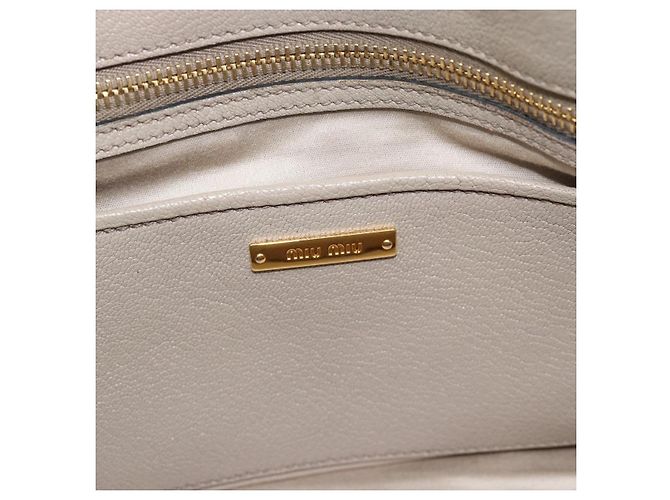 Borsa Miu Miu in pelle 2 way Grigio Oro Auth 187574V Marrone D'oro - vista 21