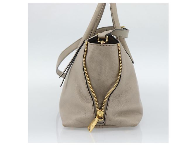 Borsa Miu Miu in pelle 2 way Grigio Oro Auth 187574V Marrone D'oro - vista 3