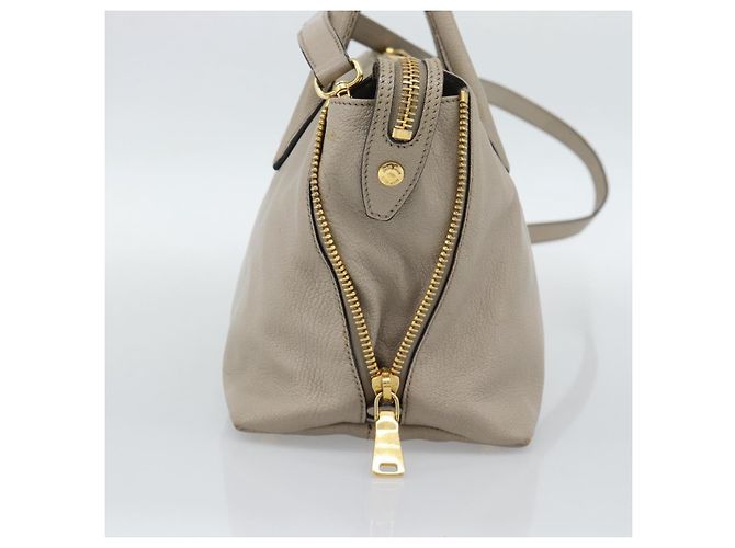 Borsa Miu Miu in pelle 2 way Grigio Oro Auth 187574V Marrone D'oro - vista 4