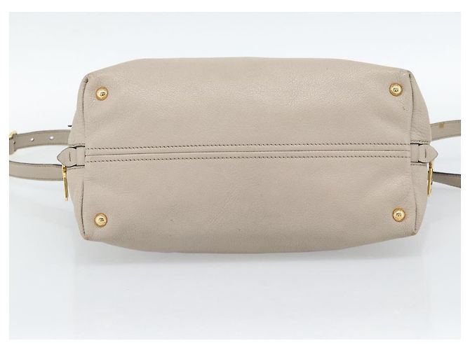 Borsa Miu Miu in pelle 2 way Grigio Oro Auth 187574V Marrone D'oro - vista 5