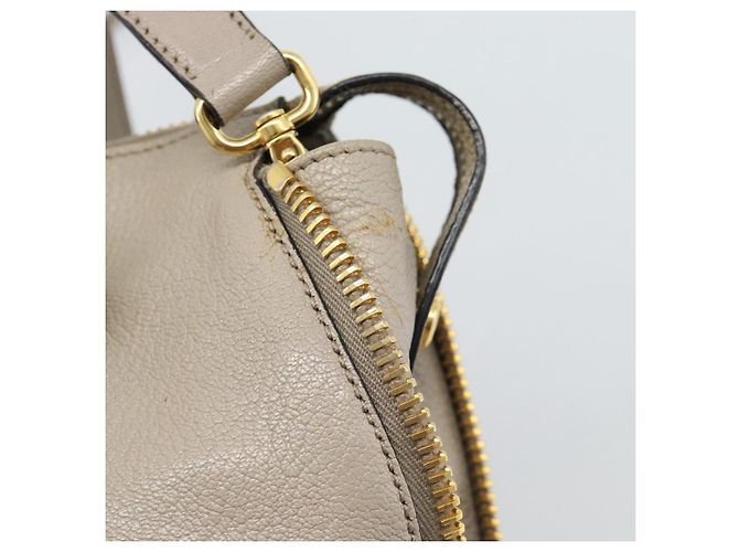 Borsa Miu Miu in pelle 2 way Grigio Oro Auth 187574V Marrone D'oro - vista 9