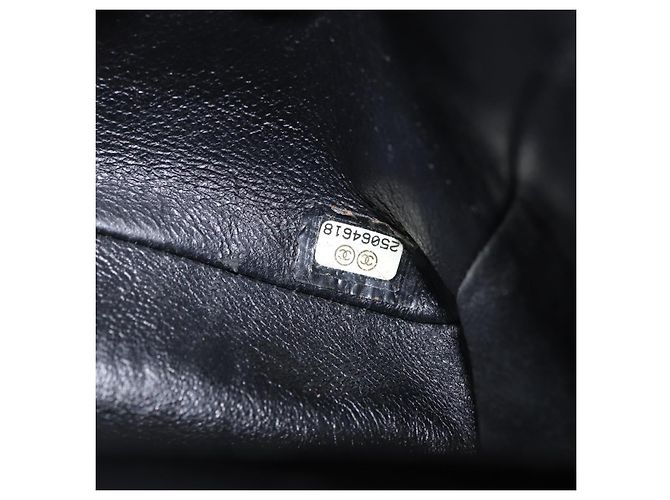 Borsa CHANEL Double Flap Chain Space Pattern in tela nera argento CC Auth 187039SAM Nero - vista 11