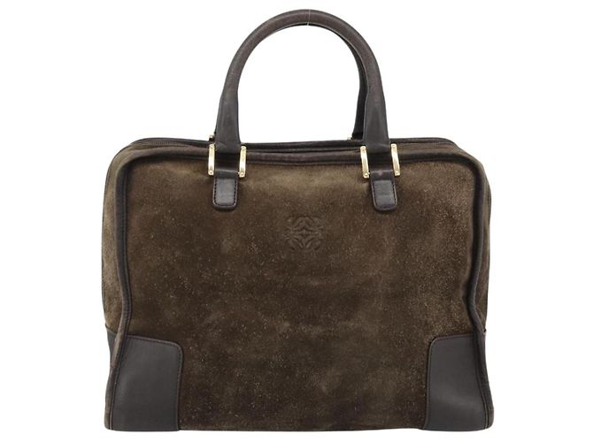 Borsa LOEWE Amazona 30 in scamosciato beige oro Autentica 186835 D'oro - vista 13