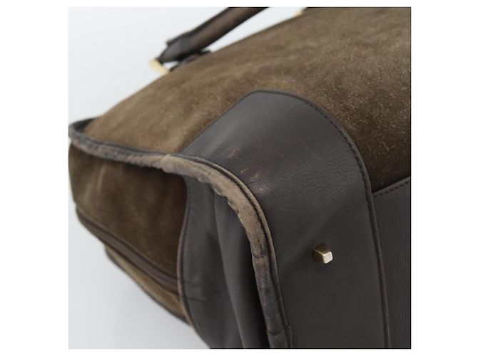 Borsa LOEWE Amazona 30 in scamosciato beige oro Autentica 186835 D'oro - vista 16