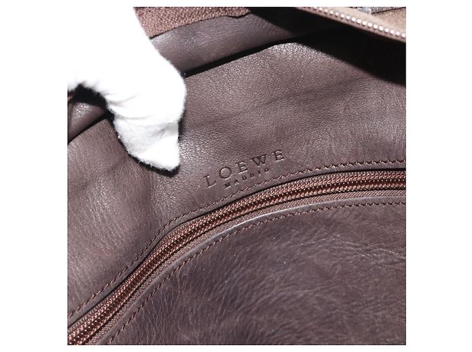 Borsa LOEWE Amazona 30 in scamosciato beige oro Autentica 186835 D'oro - vista 18