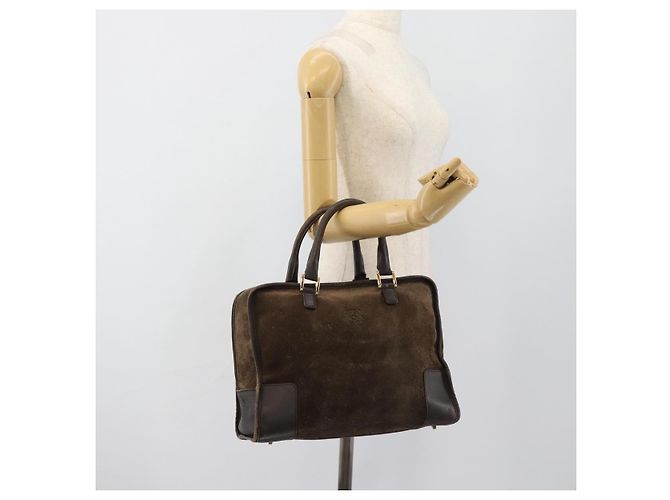 Borsa LOEWE Amazona 30 in scamosciato beige oro Autentica 186835 D'oro - vista 23
