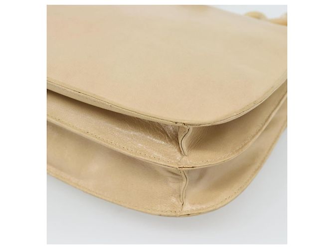 PRADA Chain Shoulder Bag Leder Beige Silber Auth 187798A - Ansicht 15