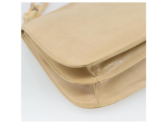 PRADA Chain Shoulder Bag Leder Beige Silber Auth 187798A - Ansicht 16