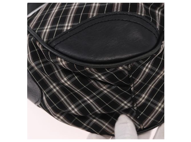 Borsa a mano BURBERRY Nova Check Blue Label in tela 2way Nero Oro Auth 187373 D'oro - vista 16