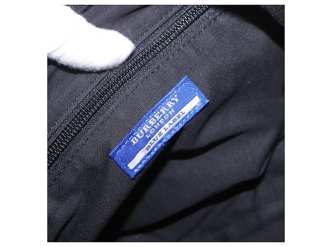 Borsa a mano BURBERRY Nova Check Blue Label in tela 2way Nero Oro Auth 187373 D'oro - vista 19