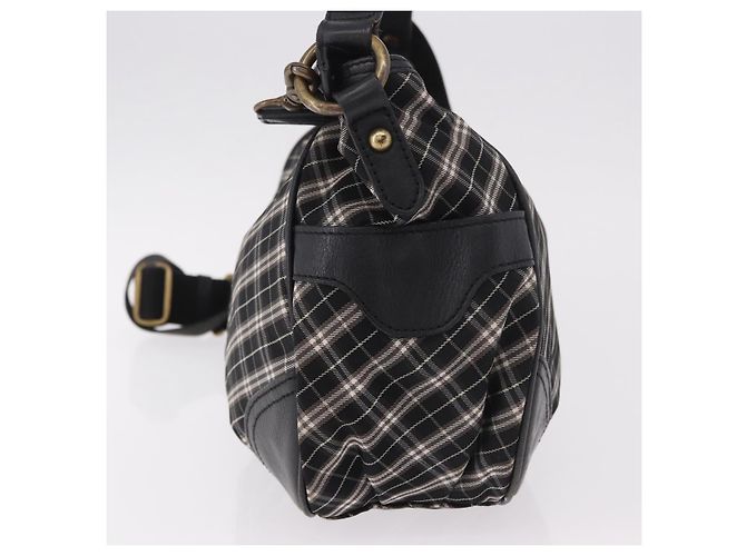 Borsa a mano BURBERRY Nova Check Blue Label in tela 2way Nero Oro Auth 187373 D'oro - vista 3
