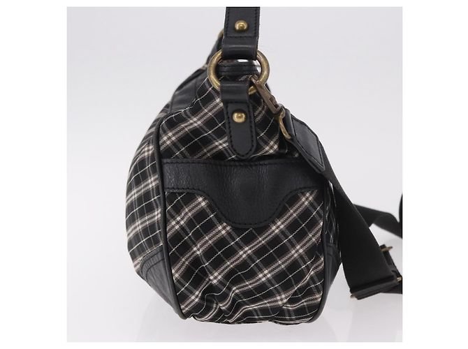 Borsa a mano BURBERRY Nova Check Blue Label in tela 2way Nero Oro Auth 187373 D'oro - vista 4