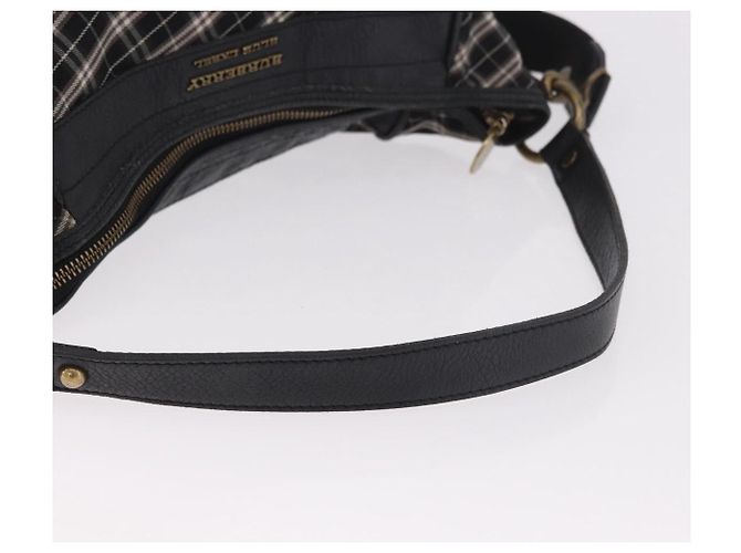 Borsa a mano BURBERRY Nova Check Blue Label in tela 2way Nero Oro Auth 187373 D'oro - vista 7