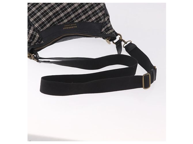 Borsa a mano BURBERRY Nova Check Blue Label in tela 2way Nero Oro Auth 187373 D'oro - vista 9