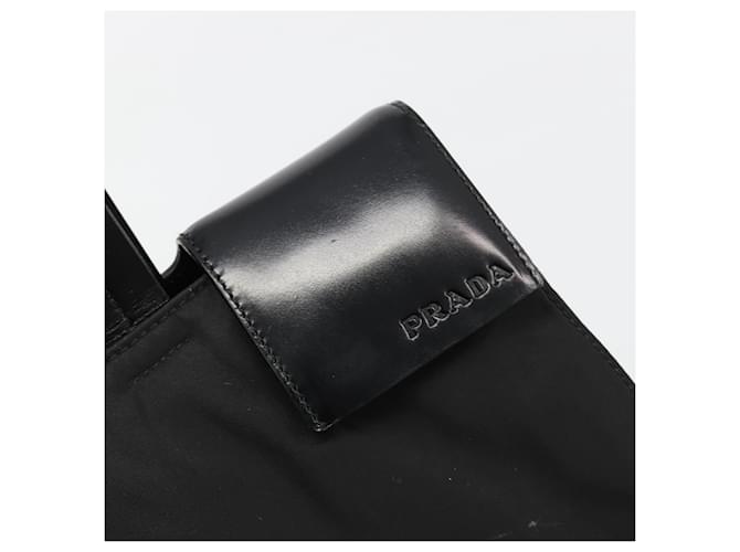 Borsa PRADA in nylon nero argento Auth ka4784A - vista 17