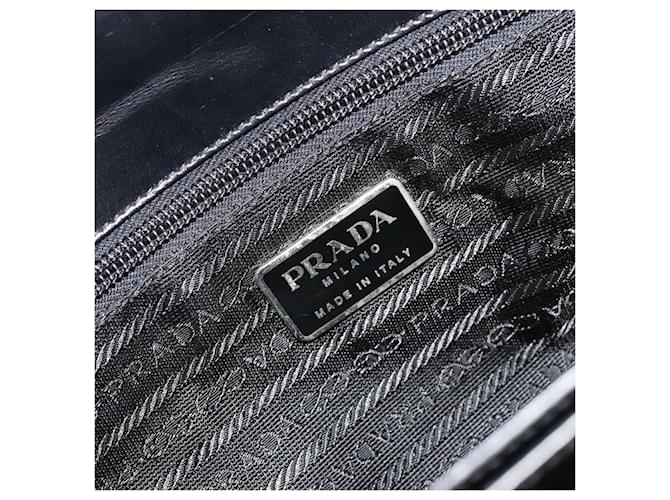 Borsa PRADA in nylon nero argento Auth ka4784A - vista 18