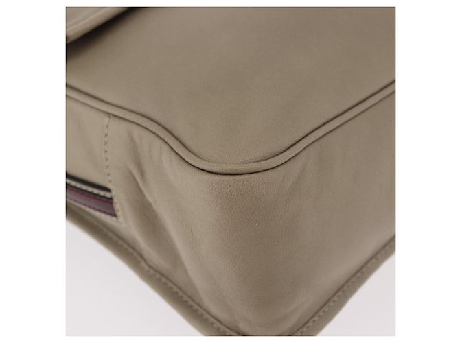 Bolsa de Ombro LOEWE Anagram Mya de Couro Bege Dourado Auth 186857A - vista 10