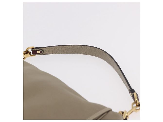 Bolsa de Ombro LOEWE Anagram Mya de Couro Bege Dourado Auth 186857A - vista 14