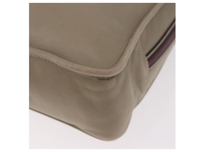 Bolsa de Ombro LOEWE Anagram Mya de Couro Bege Dourado Auth 186857A - vista 17