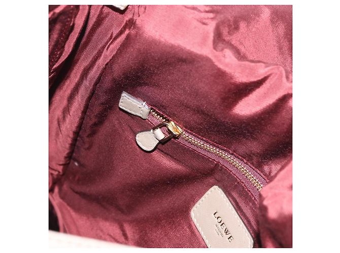 Bolsa de Ombro LOEWE Anagram Mya de Couro Bege Dourado Auth 186857A - vista 22