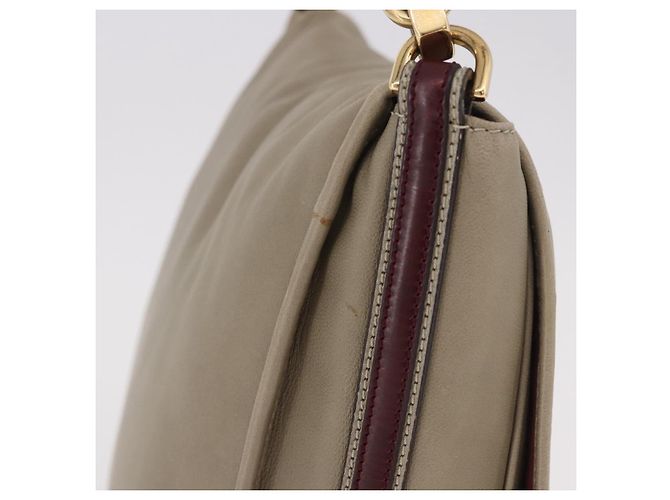Bolsa de Ombro LOEWE Anagram Mya de Couro Bege Dourado Auth 186857A - vista 6