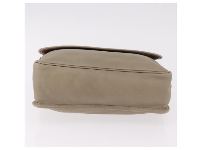 Bolsa de Ombro LOEWE Anagram Mya de Couro Bege Dourado Auth 186857A - vista 7