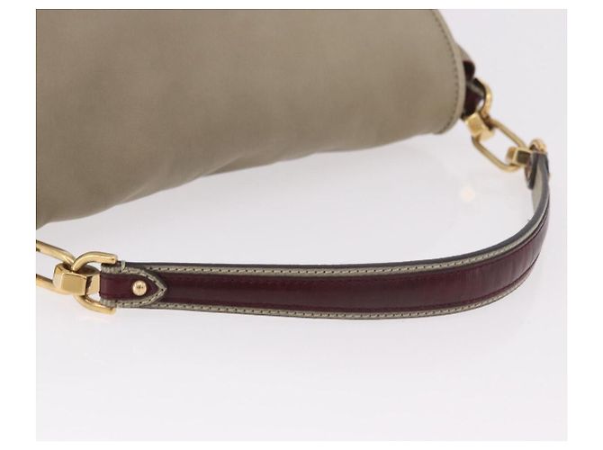 Bolsa de Ombro LOEWE Anagram Mya de Couro Bege Dourado Auth 186857A - vista 9