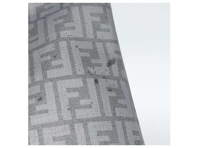 FENDI Borsa a mano Mamma Baguette in tela Zucca PVC Grigio Argento Auth 185974 Marrone - vista 10
