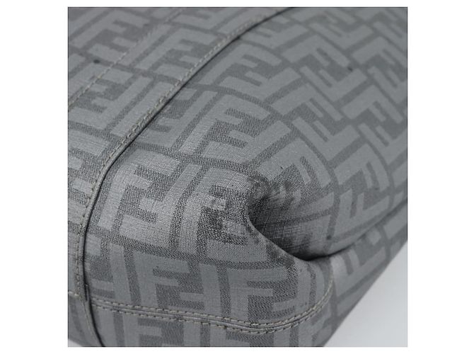 FENDI Borsa a mano Mamma Baguette in tela Zucca PVC Grigio Argento Auth 185974 Marrone - vista 8