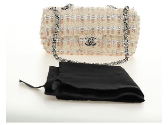 CHANEL Chain Matelasse 23 Schultertasche Tweed Rosa Silber CC Auth 185953SAM Pink - Ansicht 12