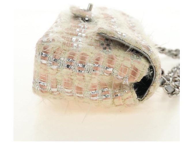 CHANEL Chain Matelasse 23 Schultertasche Tweed Rosa Silber CC Auth 185953SAM Pink - Ansicht 4