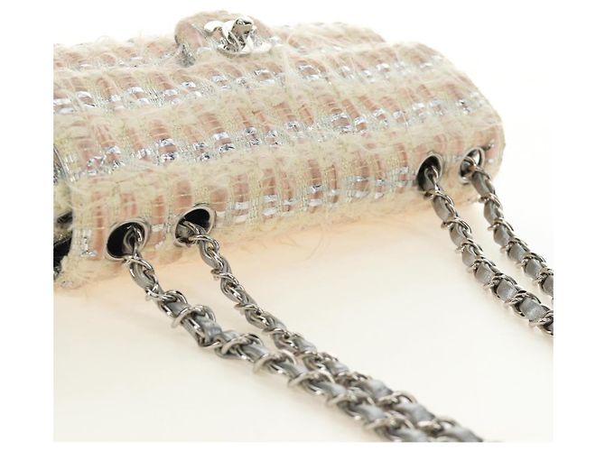 CHANEL Chain Matelasse 23 Schultertasche Tweed Rosa Silber CC Auth 185953SAM Pink - Ansicht 6